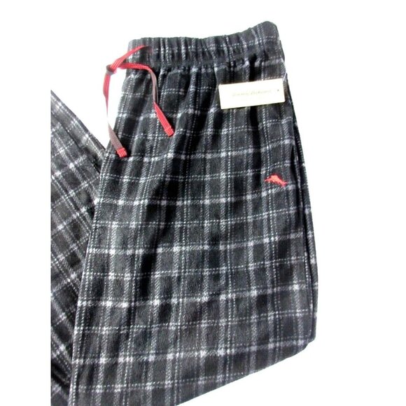 Tommy Bahama Men's Black Grey Plaid Soft Fleece Relax Lounge Sleeping Pants NWT - Picture 3 of 4
